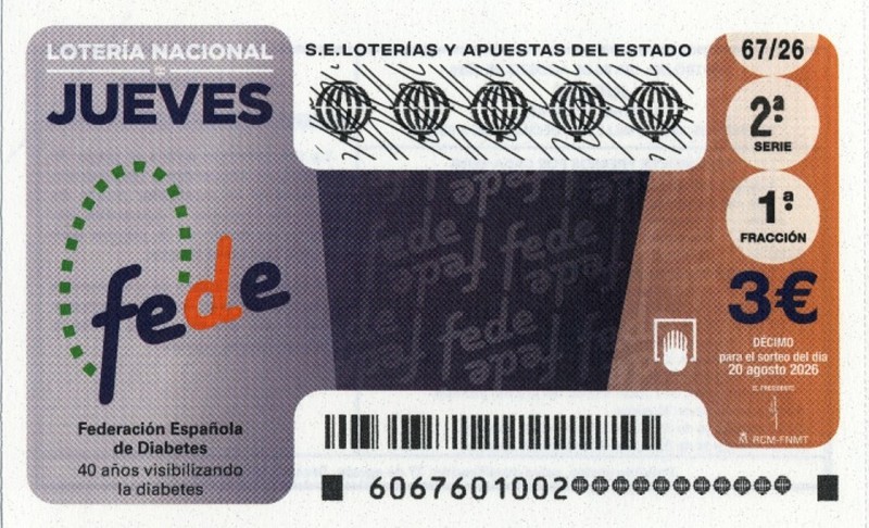 Lotería Nacional con el 40 aniversario de la Federación Española de Diabetes